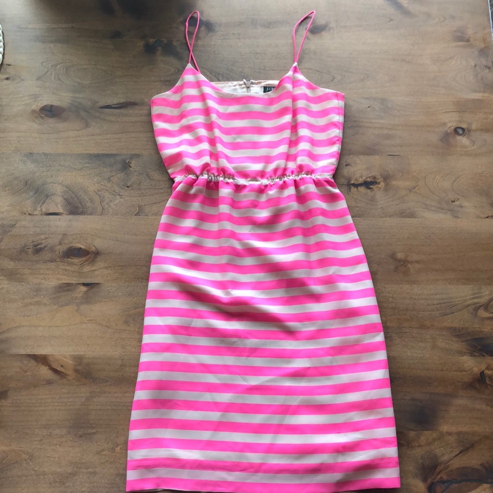J. CREW PINK AND CREAM STRIPED DRESS!